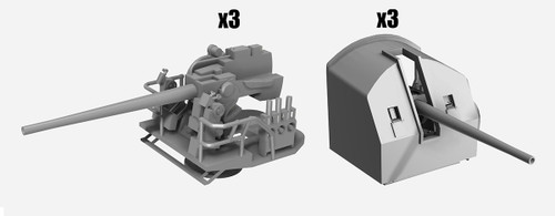 1/350 Squadron 5"/38 Mk21 Shielded (x3) and Unshielded (x3)