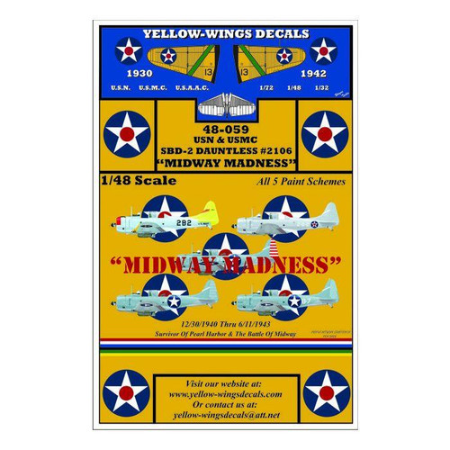 YWD48-059 1/48 Yellow-Wings USN & USMC SBD-2 Dauntless #2106 "MIDWAY MADNESS"  MMD Squadron