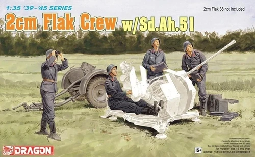 DML6368 1/35 Dragon 2cm Flak Crew (Figures Only) w/s/Dd.Ah.51  MMD Squadron