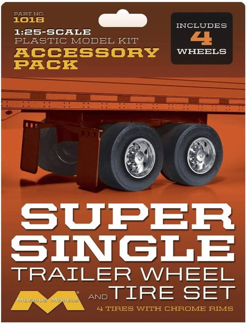1/25 Moebius Super Single 4 wheel set for model kits