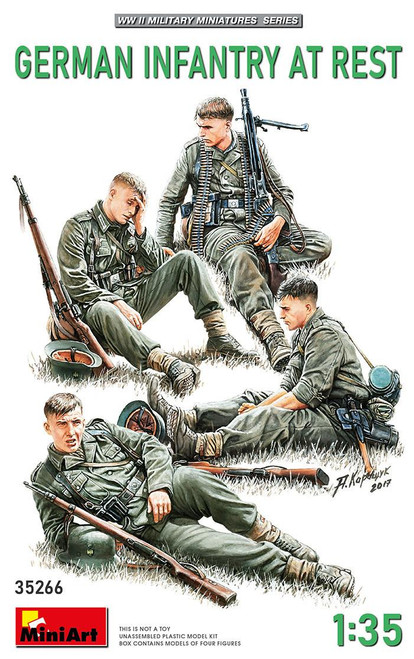 MIN35266 1/35 Miniart German Infantry at Rest Plastic Model Kit  MMD Squadron