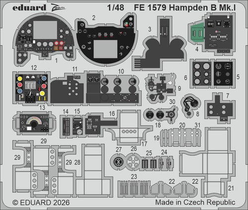 EDUFE1579 1/48 Eduard Zoom Set Hampden B Mk.I For ICM  MMD Squadron