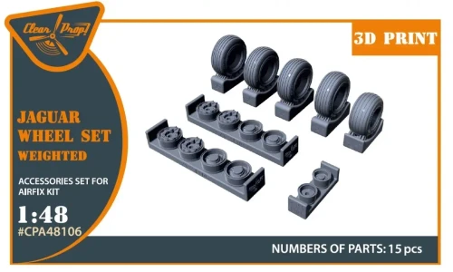 CPA48106 1/48 Clear Prop Jaguar Wheels set (weighted) (Airfix)  MMD Squadron
