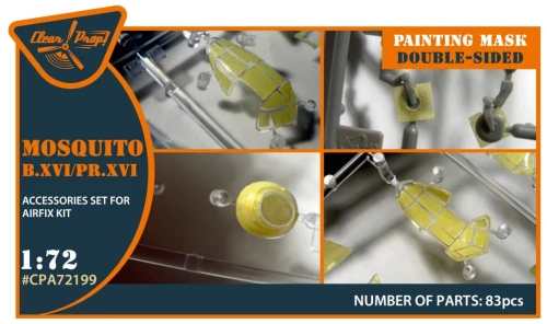 1/72 Clear Prop Mosquito B.XVI/PRXVI double-sided painting mask (Airfix)