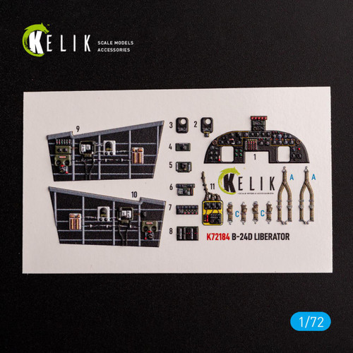 RES-K72184 1/72 Reskit B-24D Liberator - interior 3D decals for Hasegawa kit  MMD Squadron