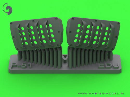 1/48 Master Model P-51 Mustang - carburator air filter cover - RAF louvred type - version A (for Eduard)