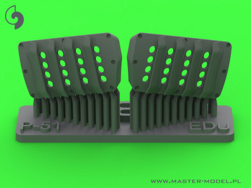 1/48 Master Model P-51 Mustang - carburator air filter cover - RAF louvred type - version B (for Eduard)