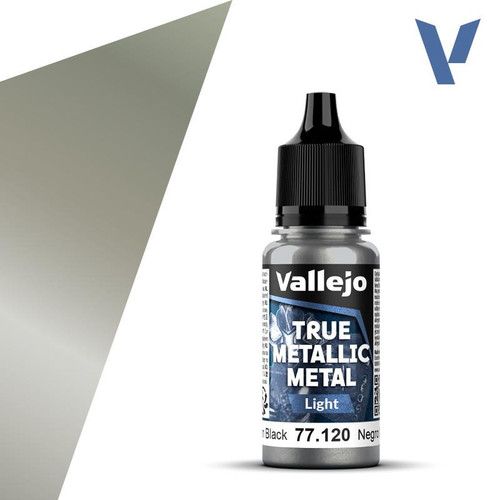 VJ77120 Vallejo True Metallic Obsidian Black (light) 18ml Paint 77120 MMD Squadron