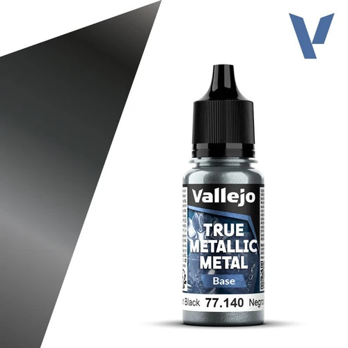 VJ77140 Vallejo True Metallic Obsidian Black (base) 18ml Paint 77140 MMD Squadron