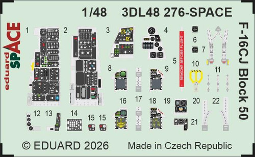 EDU3DL48276 1/48 Eduard F-16CJ Block 50 SPACE for TAMIYA  MMD Squadron