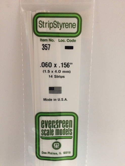 Evergreen Styrene .060 x .156 x 60cm 14pc