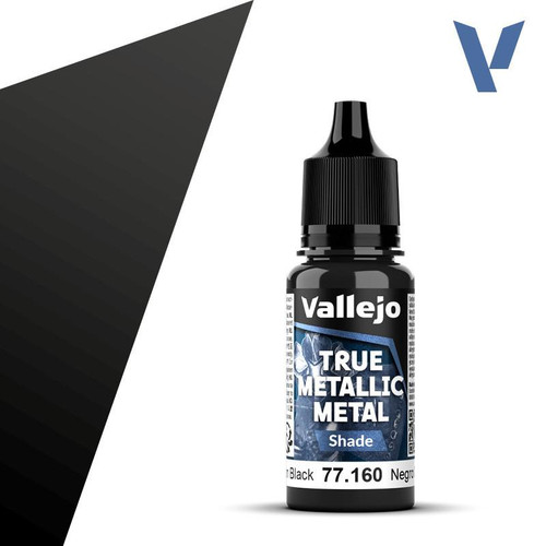 VJ77160 Vallejo True Metallic Obsidian Black (shade) 18ml Paint 77160 MMD Squadron