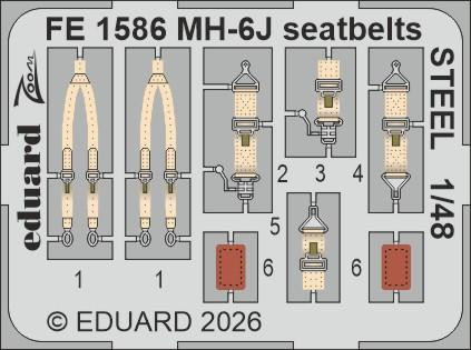 EDUFE1586 1/48 Eduard MH-6J seatbelts STEEL for ICM  MMD Squadron