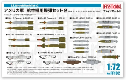 FNM-FF102 1/72 Fine Molds US Aircraft Bomb Set #2  MMD Squadron