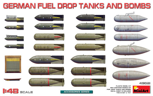 MIN49021 1/48 Miniart German Fuel Drop Tanks & Bombs  MMD Squadron