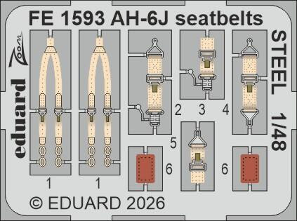 EDUFE1593 1/48 Eduard AH-6J seatbelts STEEL for ICM  MMD Squadron
