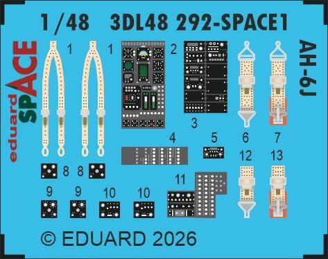 EDU3DL48292 1/48 Eduard AH-6J SPACE for ICM  MMD Squadron