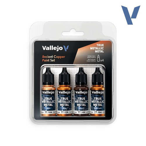VJ77253 Vallejo True Metallic Aged Copper Set (x4) 18ml Paint 77255 MMD Squadron