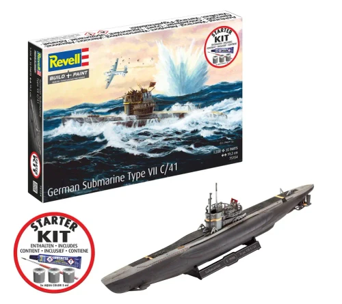 RMX75154 1/350 Revell Starter Kit German Submarine Type  MMD Squadron