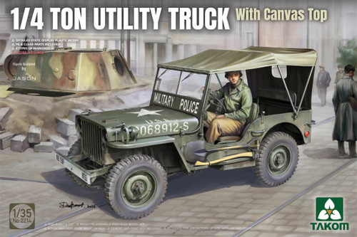 1/35 Takom 1/4 Ton Utility Truck Jeep w/ Canvas Top - PREORDER