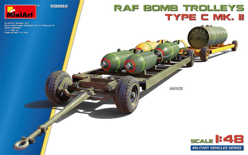 1/48 Miniart RAF Bomb Trolleys Type C Mk.II Plastic Model Kit - PREORDER