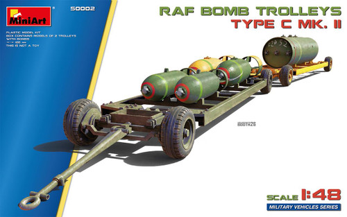 MIN50002 1/48 Miniart RAF Bomb Trolleys Type C Mk.II Plastic Model Kit - PREORDER  MMD Squadron