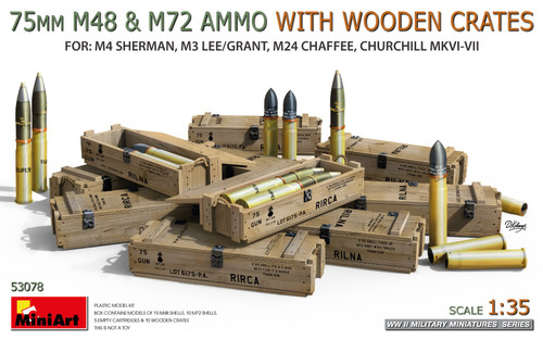 1/35 Miniart 75mm M48 & M72 Ammo w/Wooden Crates Plastic Model Kit - PREORDER