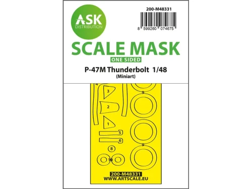 ASKM48331 1/48 Art Scale P-47M Thunderbolt  one-sided express fit mask for MINIART  MMD Squadron
