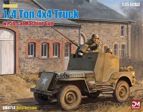 DRM6714 1/35 DRAMi Armored 1/4 Ton 4x4 Truck w/.50-cal Machine Gun - PREORDER DM6714 MMD Squadron