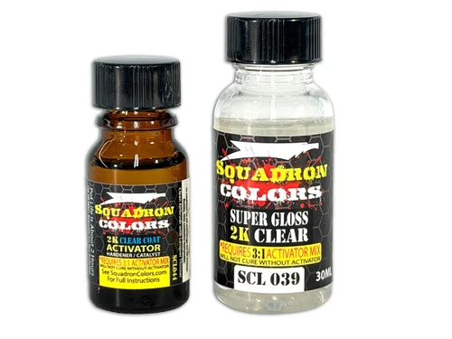 SCL039 Squadron Colors 2K Super Gloss Clear 30mL Set (Mix 3:1 w/Activator) (30mL+10mL) Lacquer Paint  MMD Squadron