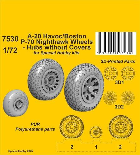  CMK-129-7530   1/72 CMK A-20  Wheels/ Hubs without Covers for CMK kits   MMD Squadron