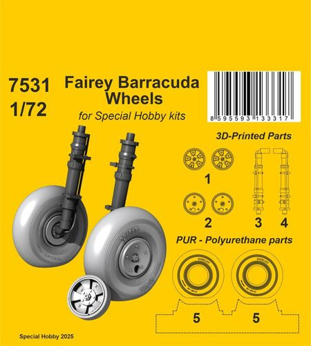  1/72 CMK Fairey Barracuda Wheels for CMK kits 