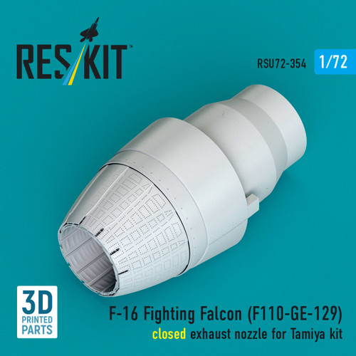  1/72 Reskit F-16 Fighting Falcon (F110-GE-129) closed exhaust nozzle for Tamiya kit (3D Printed) 
