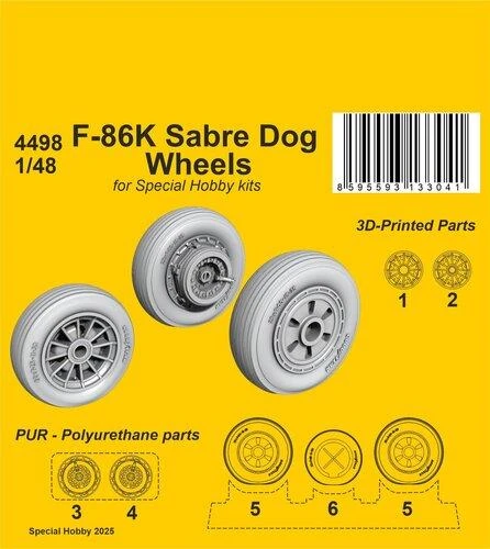  CMK-129-4498   1/48 CMK F-86K Wheels   MMD Squadron