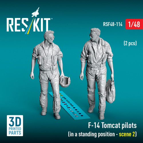  RES-RSF48-0114   1/48 Reskit F-14 Tomcat pilots (in a standing position - scene 2) (2 pcs) 3D printed model kit   MMD Squadron