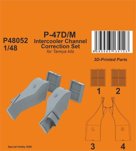  CMK-129-P48052   1/48 CMK P-47D/M Intercooler Channel Correction Set for Tamiya kits   MMD Squadron