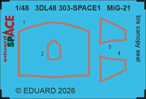  EDU3DL48303  1/48 Eduard MiG-21bis canopy seal SPACE SPACE for EDUARD  MMD Squadron