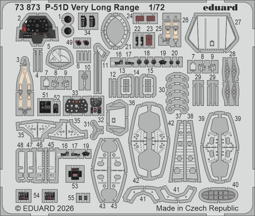  EDU73873  1/72 Eduard P-51D Very Long Range Photo etched set for ARMA HOBBY  MMD Squadron