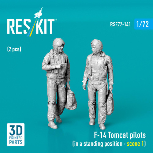 RES-RSF72-0141   1/72 Reskit F-14 Tomcat pilots (in a standing position - scene 1) (2 pcs) (3D Printed)   MMD Squadron