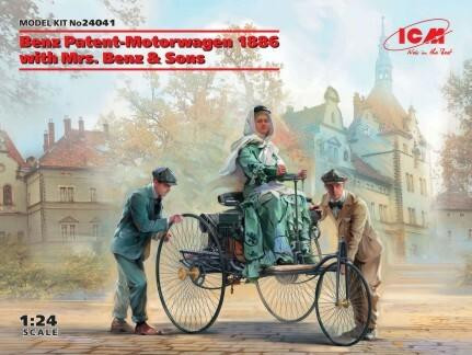 未開封 MINICRAFT 1886 ベンツ 1/16 大型 歴史模型 1/24 ICM Benz Patent-Motorwagen 1886 with Mrs. Benz & Sons