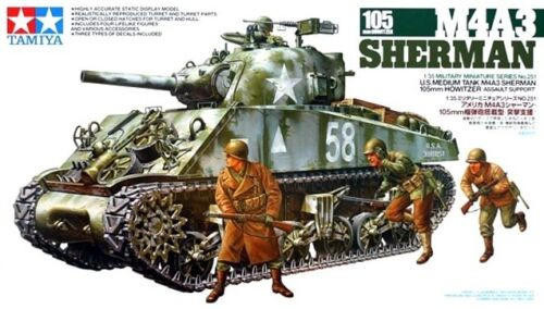 1/35 Tamiya M4-A3 Sherman 105mm Plastic Model Kit - Squadron.com