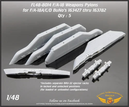 1/48 Flying Leathernecks 1003/1027 Pylons for F/A-18A/C/D BuNo