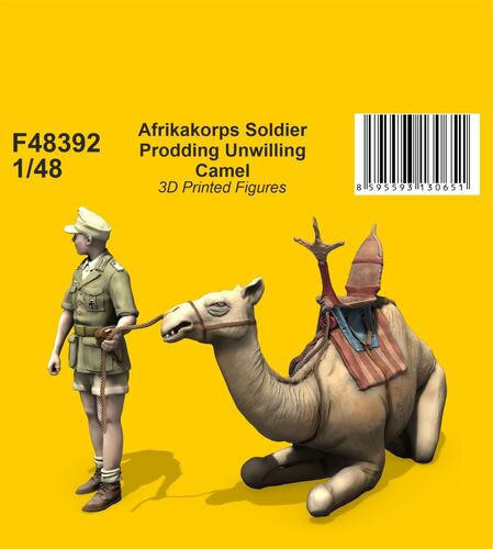 1/48 CMK Afrikakorps Soldier Prodding Unwilling Camel - Squadron.com