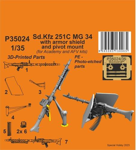 1/35 CMK Sd.Kfz 251C MG 34 with armor shiels and pivot mount