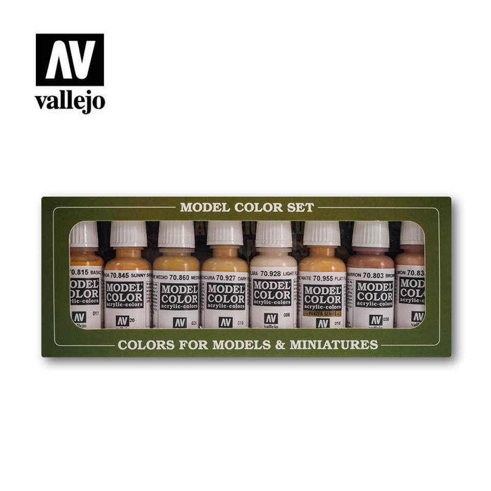 Vallejo Paint 17ml Bottle Face & Skin Tones Model Color Paint Set (8