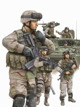 1/35 US Army Vehicle Crew Soldier With Field Computer - Unassembled Resin Model Kit