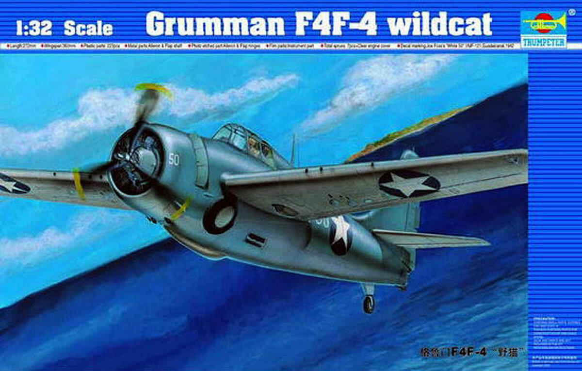 1/32 Trumpeter F4F4 Wildcat Aircraft Plastic Model Kit - Squadron.com
