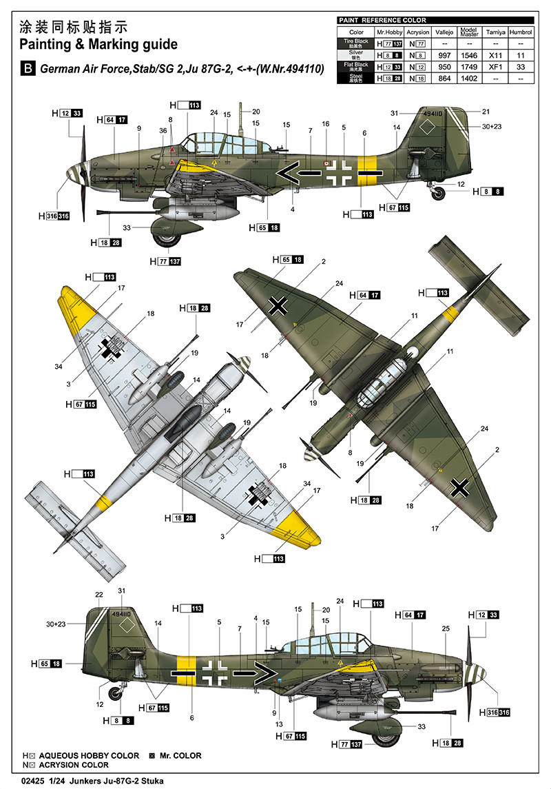 1/24 Trumpeter Junkers Ju87G2 Stuka German Dive Bomber - Squadron.com