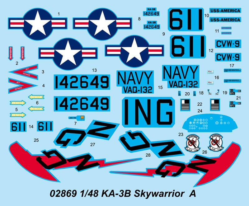 A-3D-2 Skywarrior 戦略爆撃機 1/48 1/48 Trumpeter KA3B Skywarrior Strategic Bomber - Squadron.com