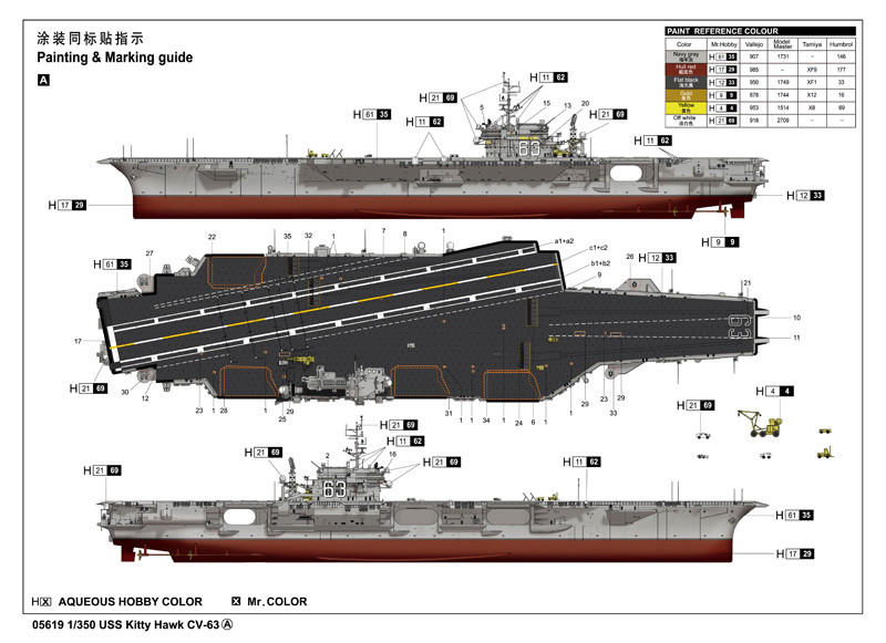 1/350 Trumpeter USS Kitty Hawk CV-63 Aircraft Carrier Plastic